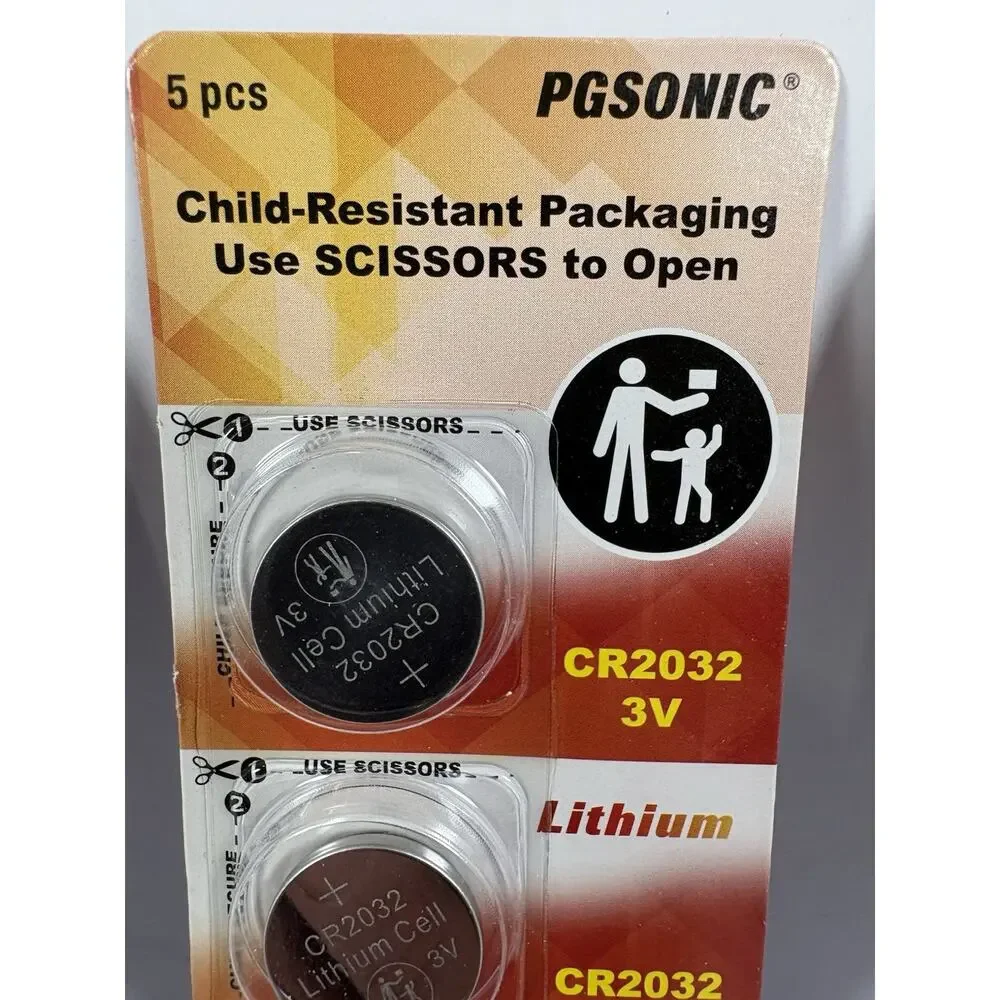 5-pack of PGSONIC CR2032 3V lithium coin cell batteries Lot Of 6
